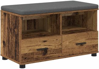 vidaXL Flurbank mit Kissen mit Schubladen Altholz 80 x 38 x 46 cm 891462