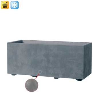 Pflanzkasten Pflanzkübel Millennium 23 L in Grau mit Tolle Naturstein Optik, Maße: 59 x 25 x 23 cm