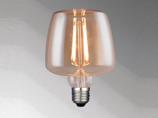 E27 Filament LED Bernsteinfarben - 4 Watt, 380 Lumen Warmweiß, Ø10,5cm