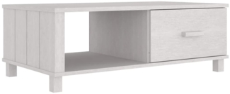 Couchtisch, Sofatisch HAMAR Weiß 100x55x35 cm Massivholz Kiefer