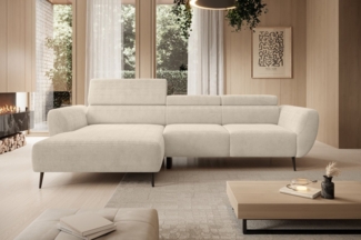 WERK2 Ecksofa Alisson, mit elektrischer Sitztiefenverstellung, L-Form, Breite 277 cm, Alisson – flexibler Komfort mit modernem Design und smarten Details.