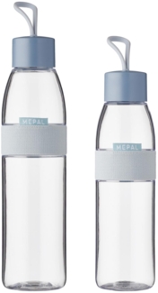 Mepal Duo Pack Trinkflasche Ellipse Nordic Blue 500 & 700 ml Inhalt auch für kohlensäurehaltige Getränke bruchfestes Material - auslaufsicher - Spülmaschinengeeignet