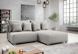 AX LIVING Ecksofa mit Schlaffunktion Ederra 208 cm breit – hellgrau R
