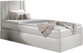 Boxspringbett 'Harlon Mini' links, creme, 90x200 cm