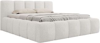 Mirjan24 'Koweni' Polsterbett mit Bettkasten, Bouclé, Hellgrau, 180x200 cm