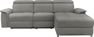 Places of Style Ecksofa Pareli, L-Form, 259cm,m. Recamiere, Echtleder, Kunstleder, Webstoff, man. o. elektr. Relaxfunktion, USB/Kopfteilverstellg u. LED