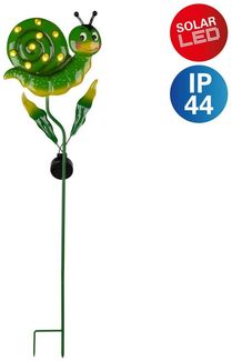 näve LED Solarleuchte Snaily, LED fest integriert, Warmweiß, Erdspieß Figur Schnecke, grün, H: 90cm, warmweiß, 6-8h Leuchtdauer