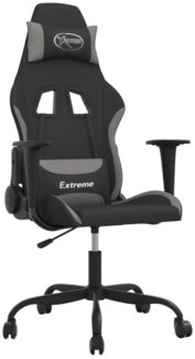 vidaXL Gaming-Stuhl Schwarz und Hellgrau Stoff