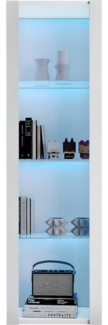 REDOM Vitrine Moderner weißer Hochglanz-Vitrinenschrank mit (4 Fächern, ohne Tür) APP Steurung mit LED-Beleuchtung 55*38*166cm