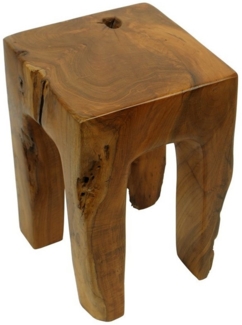 wohnfreuden Hocker Teakholz Hocker 4eckig - lasiert, 1022