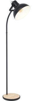 Eglo 43166 Stehleuchte LUBENHAM schwarz, braun E27 1X28W L:47,5cm B:30cm H:160cm mit Fußtrittschalter