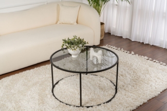 Couchtisch, 'Black-Grey', 43 x 80 x 80, Schwarz