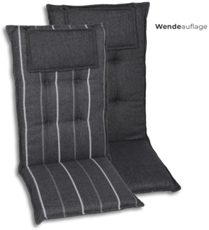 GO-DE Hochlehner-Auflage 120 cm x 50 cm x 7 cm, grau, anthrazit