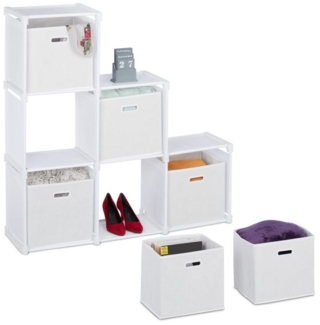 Weißes Stufenregal mit 6 Fächern