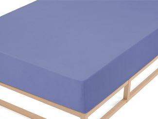 biberna Frottee-Stretch-Spannbetttuch 0012344, blau, 1x 90x190 cm - 100x200 cm