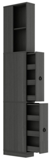 FUFU&GAGA Hochschrank Hochschrank für Badezimmer,Badezimmerschrank mit 2 Schubladen,Grau,MDF