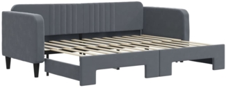 vidaXL Tagesbett Ausziehbar Dunkelgrau 80x200 cm Samt 3197057