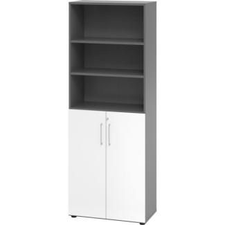 Schrank 6OH /3OH Türen BxTxH 80 x 42 x 215,6 cm Griff BS Graphit