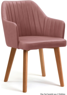 Armlehnstuhl (4er-Set) Dasi 58 x 81 x 60 Eiche geölt/Rosewood