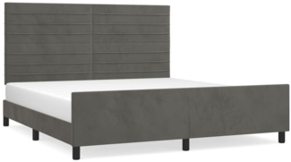 vidaXL Bettgestell mit Kopfteil Dunkelgrau 180x200 cm Samt, Härtegrad: H2 [3125831]