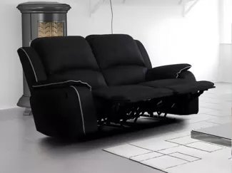 Relaxsofa Microfaser 2-Sitzer HERNANI - Schwarz