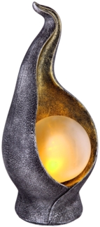 LED Gartenleuchte, Silber, Gold, Leuchtkugel, H 26,5cm