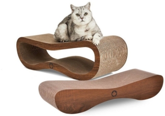 Canadian Cat Company Kratzpappe Set Orbit & Satellite 2.0 - walnuss, (Spar Set, 2-tlg, Besteht aus je 1 Orbit und 1 Satellite), Kratzmöbel in der Trendfarbe Walnuss Qualitäts-Pappe 2 Kratzbretter