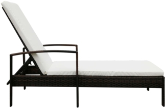 vidaXL Sonnenliege mit Auflage Poly Rattan Braun 42941