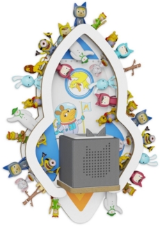 Holzura Kinderregal Tonie Regal Die Maus mit magnetischem Rahmen für Toniefiguren, magnetische Aufbewahrung für Toniebox und Toniefiguren
