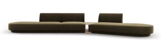 Micadoni Modulares Sofa Miley 5-Sitzer ohne Armlehnen Rechts Samtstoff Grün