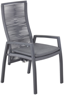 Positionsstuhl Ohio Gartenstuhl mit Sitzkissen Rope Sunbrella Stoff Grau