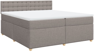 vidaXL Boxspringbett mit Matratze Taupe 200x200 cm Stoff 3286805