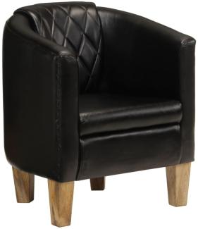 vidaXL Clubsessel Schwarz Echtleder 359639