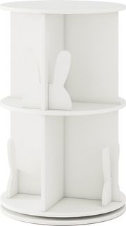 COSTWAY Kinderregal, Drehbares Bücherregal mit Hasen-Trennwänden, weiß