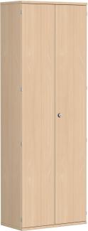 Garderobenschrank mit ausziehbarem Garderobenhalter, 80x42x230cm, Buche