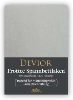 Devior Spannbettlaken Frottee 80% Baumwolle 20% Polyester, Winterspannbettlaken mit 160 g/m², Frottee, Gummizug: Rundumgummizug, 180 x 200 cm für Boxspringmatratze bis 32cm, Blickdicht, Einlaufsicher