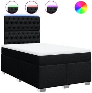vidaXL Boxspringbett mit Matratze Schwarz 120x200 cm Stoff 3292764