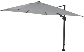 SIENA GARDEN PINO N+ Ampelschirm 300x300 cm grau-meliert Gestell Alu anthrazit, Streben Aluminium, Bezug 100% Polyester, 280/m² grau-meliert, UPF 50+