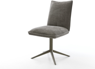 Drehstuhl Lelio-Flex Bouclé Soft Schlamm Fußkreuz Effektfinish Titan 360° drehbar Wippfunktion Taschenfederkern