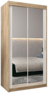 MOEBLO Schiebetürenschrank TORM 3 (Schrank mit Spiegel, mit/ ohne Schubladen, Schwebetürenschrank Schrank Garderobe Schiebtüren Schlafzimmer Wohnzimmerschrank) (BxHxT):100/120/150/180/200/250 x 200 x 62 cm