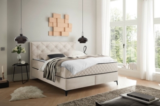 ED EXCITING DESIGN Boxbett Monroe inkl. Bettkasten, erhältlich in den Breiten 160cm & 180cm, Duo-Matratze - feste Seite mit Kokosmatte