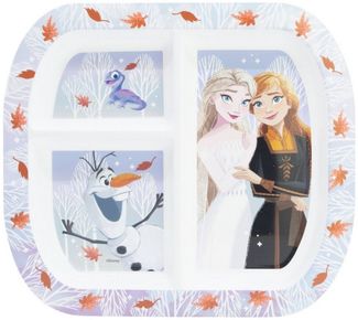 Storline Frühstücksteller Disney Frozen rechteckig Teller mit 3 Fächern, Mikrowellengeeignet