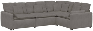 vidaXL Modulares Sofa mit Kissen Cordstoff Hellgrau 3321167