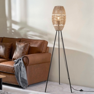 HOME DELUXE Tripod Stehlampe aus Jute KIKO - Natur