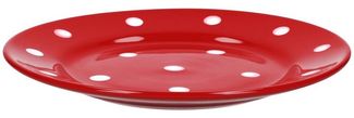 van Well Frühstücksteller Dessertteller Emily 20cm rot mit weißen Punkten