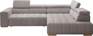 exxpo - sofa fashion Ecksofa Elianos, hoher Sitzkomfort, aufwendige Kreuzsteppung im Sitz, L-Form, Kopfteile & Sitztiefe verstellbar, ohne Bettfunktion, Cord, cappuccino