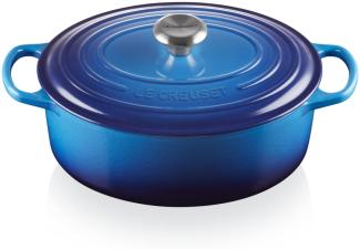 Le Creuset Bräter 'Signature' , Gusseisen , Oval, für alle Herdarten und Induktion geeignet, Azure, 31,0 cm