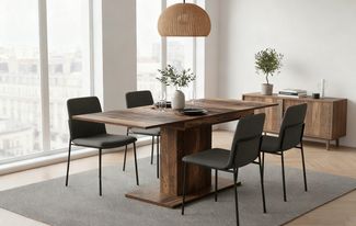 B&D home Esstisch MARA, Metall oder Holzgestell, ausziehbar 120-160cm, 4-6 Personen