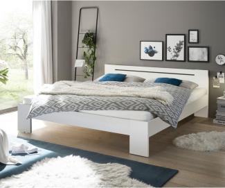 CANNES Futonbett 180x200 cm - Minimalistisches Doppelbett in Weiß - 185 x 71 x 204 cm (B/H/T)