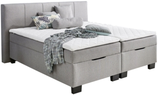 Boxspringbett Florenz / BX 1620 Fontana , Stoff , Grau , 200 x 110 x 214 cm